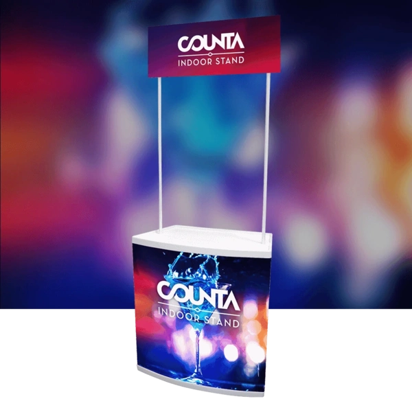 Counta display stand with graphics